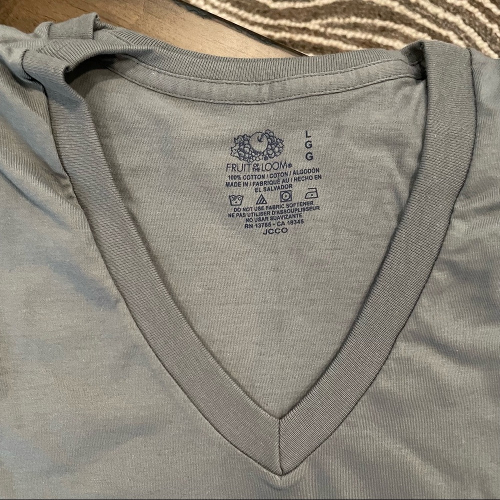 New in Bag 3 Pack Sizes M Fruit of the Loom Dark Gray V Neck shirts - Picture 10 of 14